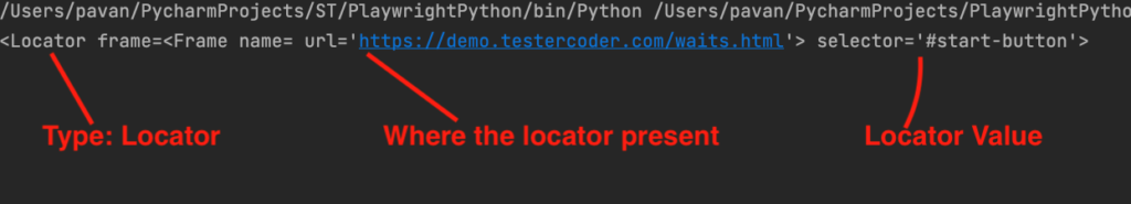 Locator Playwright Python